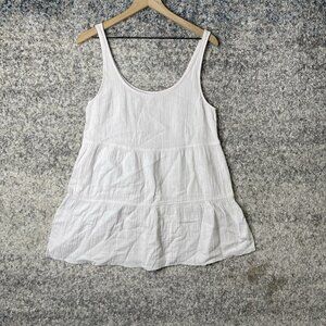 Aritzia Wilfred Free White Gauzy Cotton Firefly Dress Size Small